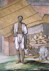 „Houalouays”, cukiernik lub cukiernik, z „Hindusi lub opis ich obyczajów, zwyczajów i ceremonii”, wyd. 1808-12 (akwaforta kolorowa)