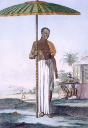Portier z kasty Ouriah, z „Hindusi czyli opis ich obyczajów, zwyczajów i ceremonii”, wyd. 1808-12 (kolorowa akwaforta)