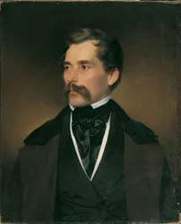 Portret siwowłosego dżentelmena z wąsami