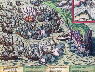 Walka u wybrzeży Gibraltaru, wydrukowana 25 maja 1607 r.