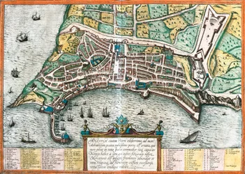 Plan Ankony (Ancona), Włochy (akwaforta