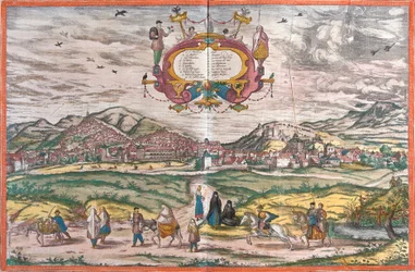 Widok Granady, Hiszpania (akwaforta
