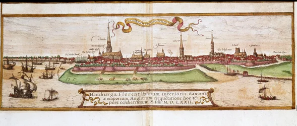 Widok Hamburga (grawerowanie