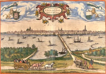 Widok Kampen (Campensis), Holandia (akwaforta