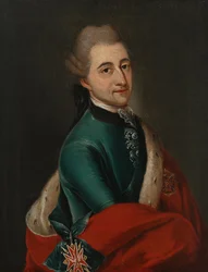 Portret Stanisława II Augusta Poniatowskiego, króla i wielkiego księcia Rzeczypospolitej (1732-1798) Stanisław II August - Molitor, Franz Ignaz (1731-1794) - 1776 - Olej na płótnie - 35x24 - Muzeum Pałac w Wilanowie