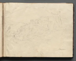 Album z Widokami Rzymu i okolic, Studia krajobrazowe, strona 02a: Olevano.