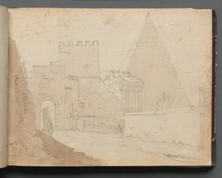 Album z Widokami Rzymu i okolic, Studia krajobrazowe, str. 08a: "Porta St. Paolo"
