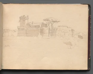 Album z Widokami Rzymu i okolic, Studia krajobrazowe, s. 28a: Ostia .