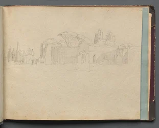 Album z Widokami Rzymu i okolic, Studia krajobrazowe, strona 51a: Krajobraz rzymski