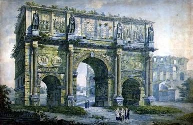 Łuk Triumfalny Konstantyna, Rzym (akwarela na papierze)
