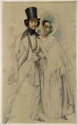 Małżonkowie Paul i Amalie Taglioni (Studium do obrazu „Parada pierwszego pułku gwardii pieszej”, 1839)