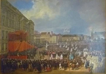Hołd dla Fryderyka Wilhelma IV przed Pałacem Miejskim w Berlinie