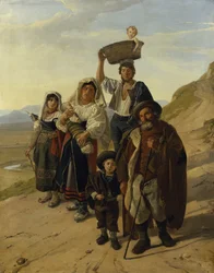 Chłopi włoscy w Albano (olej na płótnie)