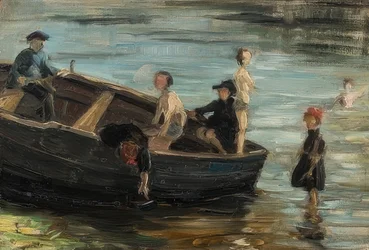 Dzieci w łodzi. 1903