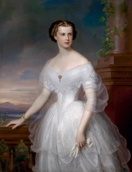 """"Portret Elżbiety z Wittelsbach (1837-1898) (sissi lub sisi), cesarzowej Austrii (1854-1898) i królowej Węgier (1867-1898)"" Obraz Franza Schrotzberga (1811-1889) ok. 1853 Prywatna kolekcja
