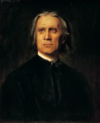 Portret węgierskiego kompozytora i pianisty Franciszka Liszta (Doborjan