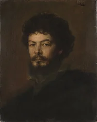 Portret architekta i rzeźbiarza Lorenza Gedona (1844-1883), autorstwa Lenbacha, Franza, von (1836-1904). Olej na tekturze. Wymiar: 59x47 cm. Muzeum Narodowe w Sztokholmie