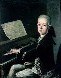 Portret Carla Grafa Firmiana przy fortepianie, dawniej uważany za Wolfganga Amadeusza Mozarta (1756-91)