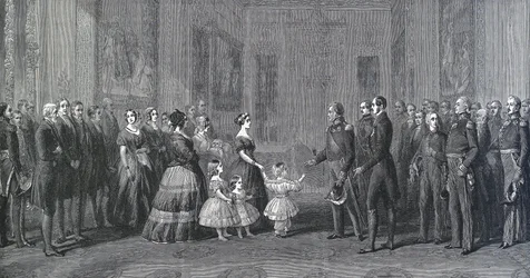 Królowa Anglii Wiktoria (1819-1901) przyjmuje Ludwika Filipa I (Louis Philippe d