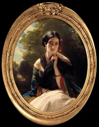 Portret księżnej Sayn Wittgenstein Sayn (Sayn-Wittgenstein) Obraz Xavera Winterhaltera (1806-1873) 1849. Kolekcja prywatna