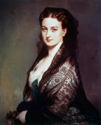 Nieznany jest obraz mantyla autorstwa Franza Xaviera Winterhaltera (1806-1873). 1869. wym. 0,80 x 0,65 m. Compiegne, muzeum zamkowe