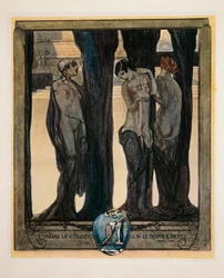 Austria, Wiedeń, Ilustracja Boskiej Komedii Dantego Alighieri (Czyściec, Pieśń XXIII) autorstwa Franza von Bayrosa