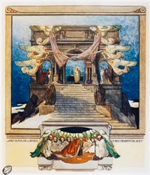 A nowe potomstwo zstępuje z nieba, werset 72, Purgatorio, Canto XXII, Boska komedia, Dante Alighieri (1265-1325), ilustracja Franza von Bayrosa (1866-1924), Wiedeń