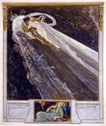Ilustracja z Boskiej komedii Dantego, Inferno, Canto V. 77, 1921 (wc na papierze)