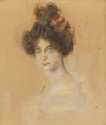 Franz von Lenbach - Portret australijskiej tancerki kankana Saharet, 1899 r.