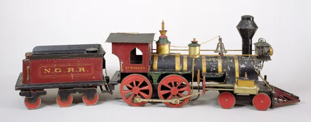 Model lokomotywy i przetargu, 1877 (drewno i metal)