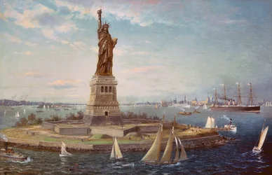 Liberty Island, port w Nowym Jorku, 1883 r.