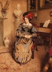 Portret siedzącej damy (akwarela)