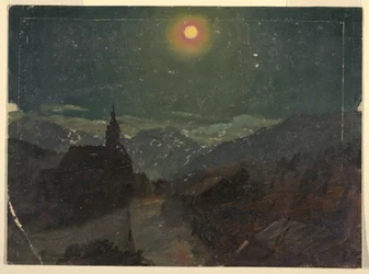 Alpejski krajobraz nocą