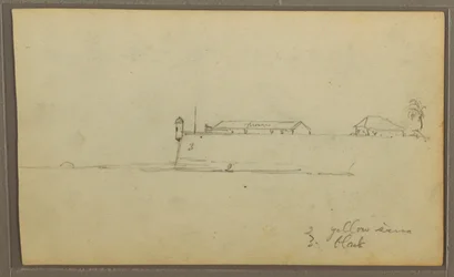 Rysunek, Fort; Verso: Szkice botaniczne, Dom, 1857 r.