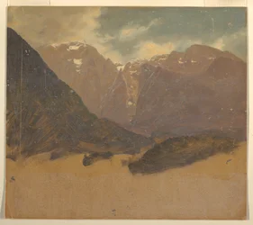 Rysunek, Pejzaż alpejski (Bawaria lub Szwajcaria), 1868