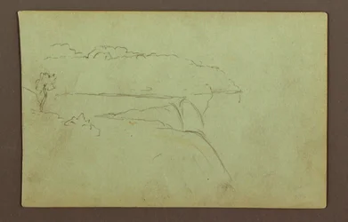 Rysunek American Falls Under a Cloudy Sky, rzeka Niagara, prawdopodobnie 1856 r.