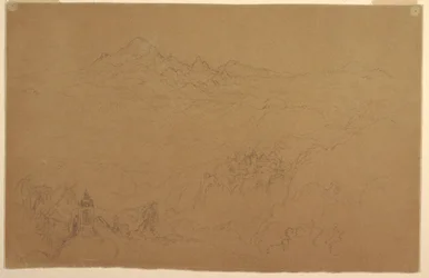 Rysunek, Krajobraz Andów, lipiec 1853 r.