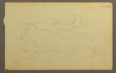 Rysunek, Podstawa drzewa, głazy, 1844 r.