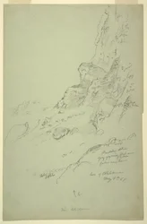 Rysunek, podstawa wzgórza na zachód od Suk Wadi, Barada, 4 maja 1868 r.