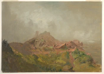 Rysunek, Podstawa wodospadu American Fall, Niagara, 1856-58