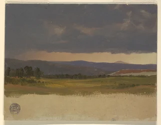 Rysunek, Niebieskie wzgórze pod niskimi chmurami, 1869-70