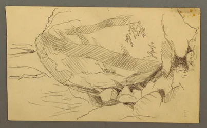 Rysunek, Głaz i skały, prawdopodobnie 1877 r.