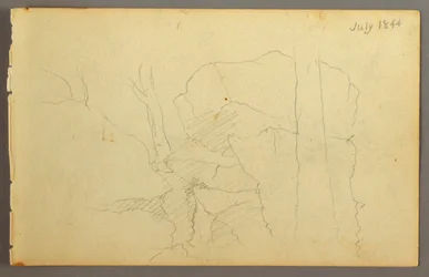 Rysunek, Głazy wśród drzew, 1844 r.