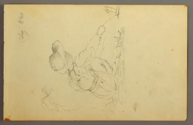 Rysunek przedstawiający chłopca ciągnącego żaglówkę, 1844 r.