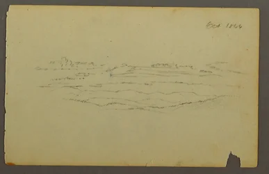 Rysunek, Szeroki pejzaż z chmurami, 1844 r.