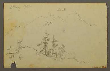 Rysunek, Szeroki pejzaż z chmurami, 1844 r.