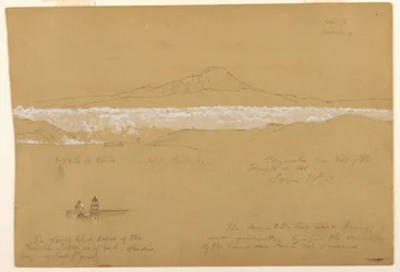 Rysunek, Cayambé, poranek, ze Świątyni Słońca, Quito, 24 czerwca 1857 r.