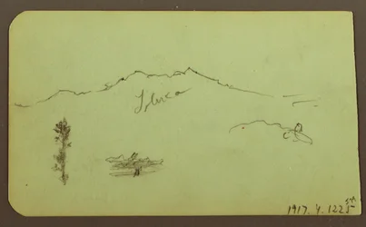 Rysunek, Kościół; Verso: Krajobraz górski, "Taluca", 1883 r.
