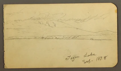Rysunek, pokryta chmurami góra Katahdin, 1878 r.