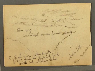 Rysunek, Jungfrau w chmurach, Interlaken, Szwajcaria, sierpień 1868 r.